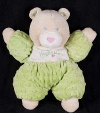 Kids Preferred Teddy Bear "Huggable" Green Minky Dots Plush Lovey Toy